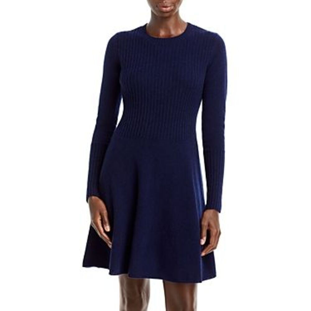 Aqua Womens Ruffled Mini Sweaterdress